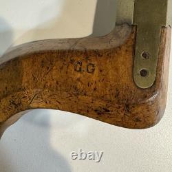Antique G. Buck London Brass Plated Wood Bit Brace Drill Vintage Sheffield Style