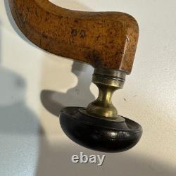Antique G. Buck London Brass Plated Wood Bit Brace Drill Vintage Sheffield Style