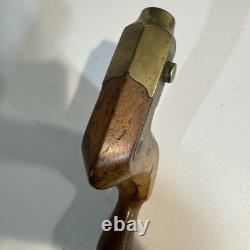 Antique G. Buck London Brass Plated Wood Bit Brace Drill Vintage Sheffield Style