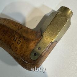 Antique G. Buck London Brass Plated Wood Bit Brace Drill Vintage Sheffield Style