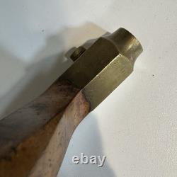 Antique G. Buck London Brass Plated Wood Bit Brace Drill Vintage Sheffield Style