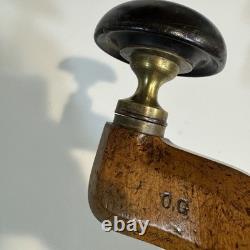 Antique G. Buck London Brass Plated Wood Bit Brace Drill Vintage Sheffield Style