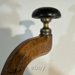 Antique G. Buck London Brass Plated Wood Bit Brace Drill Vintage Sheffield Style