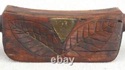 Antique Hand Carved Leaves Primitive Wood Plane Woodworking Carpentry Tool W. T. W