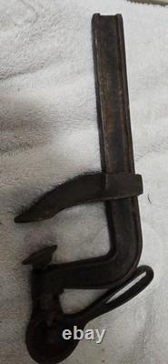 Antique Iron Bar Clamp Patent Feb 1881 Early Woodworking / Blacksmith Tool