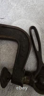 Antique Iron Bar Clamp Patent Feb 1881 Early Woodworking / Blacksmith Tool