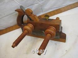 Antique J. Kellogg Rosewood Screw Arm Plow Plane Woodworking Moulson Cutter