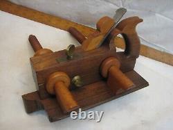 Antique J. Kellogg Rosewood Screw Arm Plow Plane Woodworking Moulson Cutter