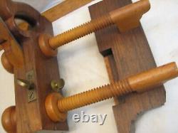 Antique J. Kellogg Rosewood Screw Arm Plow Plane Woodworking Moulson Cutter