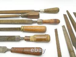 Antique Lot Kearney & Foot K&F USA Woodworking Hand Tools Files Homemade Handles