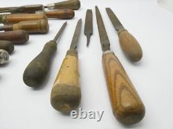 Antique Lot Kearney & Foot K&F USA Woodworking Hand Tools Files Homemade Handles