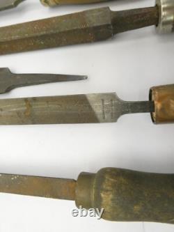 Antique Lot Kearney & Foot K&F USA Woodworking Hand Tools Files Homemade Handles
