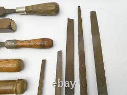 Antique Lot Kearney & Foot K&F USA Woodworking Hand Tools Files Homemade Handles