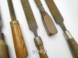 Antique Lot Kearney & Foot K&F USA Woodworking Hand Tools Files Homemade Handles