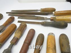 Antique Lot Kearney & Foot K&F USA Woodworking Hand Tools Files Homemade Handles