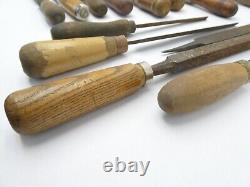 Antique Lot Kearney & Foot K&F USA Woodworking Hand Tools Files Homemade Handles