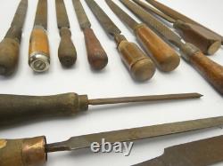 Antique Lot Kearney & Foot K&F USA Woodworking Hand Tools Files Homemade Handles