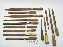Antique Lot Kearney & Foot K&F USA Woodworking Hand Tools Files Homemade Handles