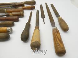 Antique Lot Kearney & Foot K&F USA Woodworking Hand Tools Files Homemade Handles