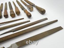 Antique Lot Kearney & Foot K&F USA Woodworking Hand Tools Files Homemade Handles