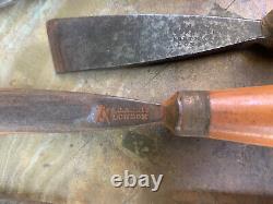 Antique Lot of 9 S. J. Addis London Wood Chisels Woodworking Tools Masons Mark