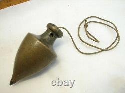 Antique Mason's Brass Plumb Bob Level Wood Working Tool Steel Tip Two 2 Pound