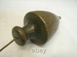 Antique Mason's Brass Plumb Bob Level Wood Working Tool Steel Tip Two 2 Pound