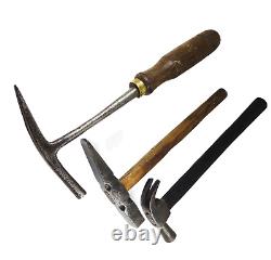 Antique Our Vintage Set Of 3 Hammer Old Tools Carpentry Woodworking
