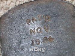 Antique PAT'd NOV 18 1884 Wood Small Bull Nose Rabbet Plane Woodworking Tool USA