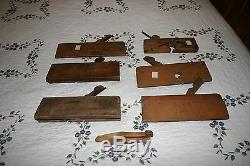 Antique Primitive Woodworking Wood Molding Hand Plane Tool Lot of 6