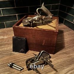Antique Record Combination Plough Hand Planes No 044 043 Set Bundle, Vintage