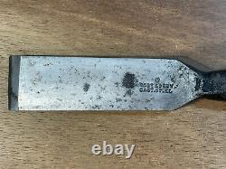 Antique Robert Sorby Massive 2 Socket Firmer Slick Framing Chisel Woodwork Tool