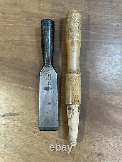 Antique Robert Sorby Massive 2 Socket Firmer Slick Framing Chisel Woodwork Tool