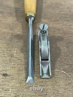 Antique Scarce Stanley No. 96 Chisel Gauge Plane + R Sorby Chisel Woodwork Tools