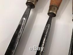 Antique Set Herring Brothers Prize Medal Carving Chisels Gouges Woodwork Tools