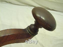 Antique Slater Sheffield Wood &Brass Brace withRosewood Pad Woodworking Tool Drill