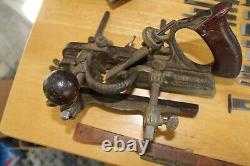 Antique Stanley Combination plane No 45 Woodworking Rosewood Nickel with13 Blades