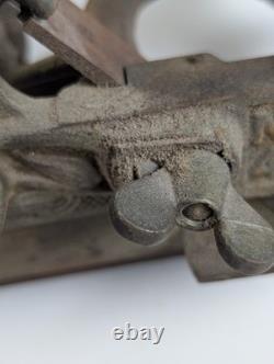 Antique Stanley No 45 Combination Plane Woodworking Tool Floral Cast Iron Patina
