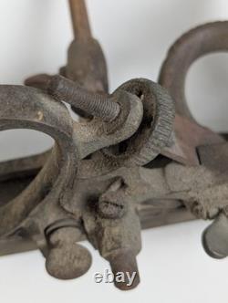 Antique Stanley No 45 Combination Plane Woodworking Tool Floral Cast Iron Patina