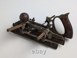 Antique Stanley No 45 Combination Plane Woodworking Tool Floral Cast Iron Patina