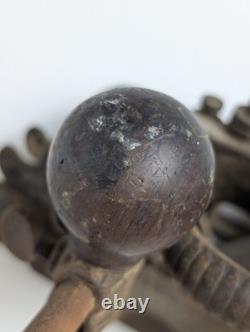 Antique Stanley No 45 Combination Plane Woodworking Tool Floral Cast Iron Patina