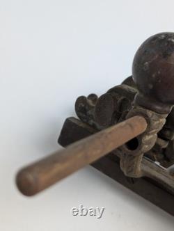 Antique Stanley No 45 Combination Plane Woodworking Tool Floral Cast Iron Patina