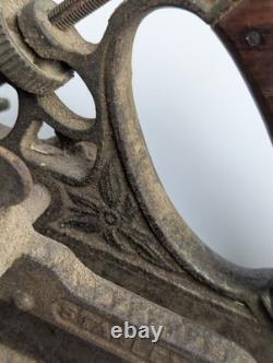 Antique Stanley No 45 Combination Plane Woodworking Tool Floral Cast Iron Patina