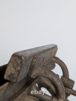 Antique Stanley No 45 Combination Plane Woodworking Tool Floral Cast Iron Patina