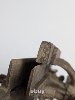 Antique Stanley No 45 Combination Plane Woodworking Tool Floral Cast Iron Patina