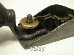 Antique Stanley no. 9-3/4 Block Plane 2-prong Ball Tail Woodworking Tool