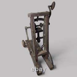 Antique Timber Frame Boring Machine Dual Crank Barn Beam Drill Cast Iron Wood