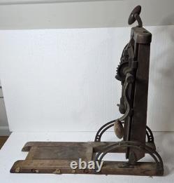 Antique Timber Frame Boring Machine Dual Crank Barn Beam Drill Cast Iron Wood