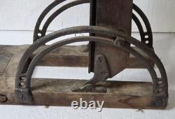 Antique Timber Frame Boring Machine Dual Crank Barn Beam Drill Cast Iron Wood