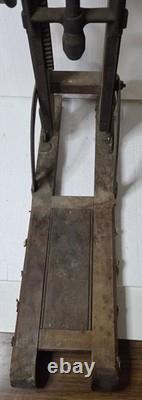Antique Timber Frame Boring Machine Dual Crank Barn Beam Drill Cast Iron Wood